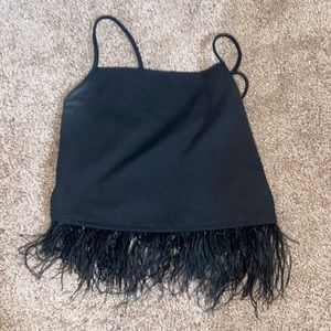 Urban Outfitters Black Feather Shirr